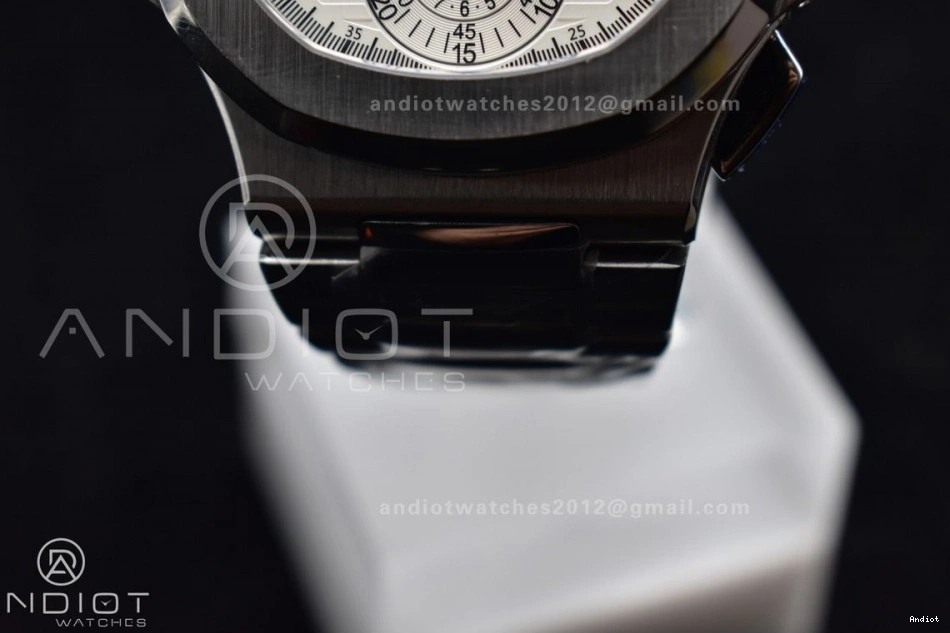 Nautilus PPF Mod Stk A7750 Date Wht SS Chrono SS 5980 0316